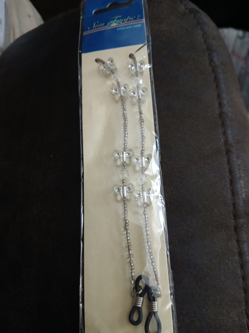 Crystal Butterfly Beaded Eyeglass Chain - Unbranded
